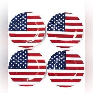 THE LAKESIDE COLLECTION NON BREAKABLE MELAMINE PLATE AMERICANO PLATES SET OF 4